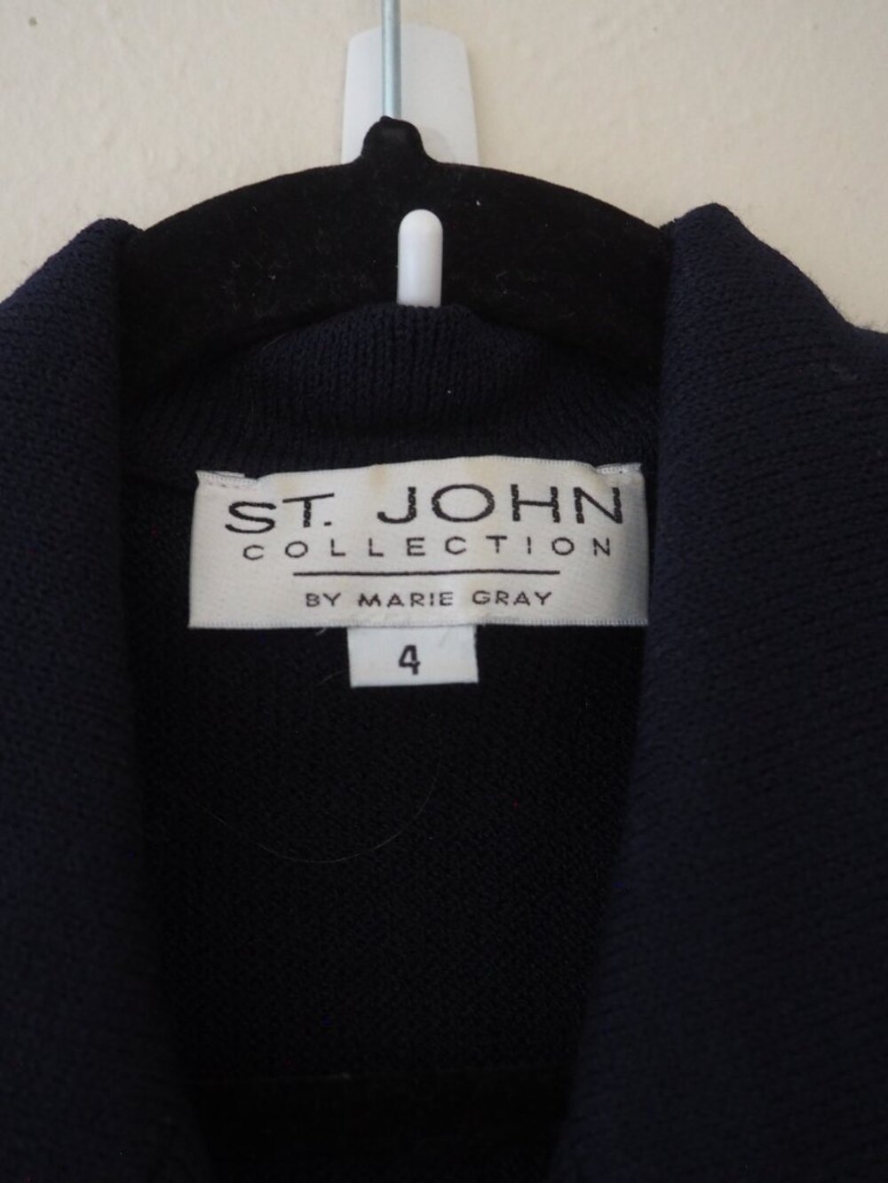 Vintage St. John Collection by Marie Gray Navy Blue Short Sleeve Dress - Picture 4 of 7